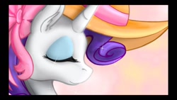 Size: 1280x720 | Tagged: safe, artist:crowneprince, character:rarity, species:pony, species:unicorn, clothing, eyes closed, hat, head only, youtube