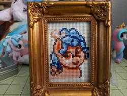 Size: 4032x3024 | Tagged: safe, artist:bitassembly, artist:tinyequine, character:cozy glow, character:princess celestia, species:pegasus, species:pony, cozybetes, cross stitch, cute, embroidery canvas, freckles, irl, photo, toy