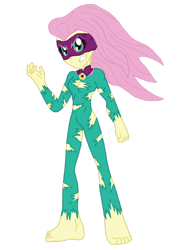 Size: 1200x1600 | Tagged: safe, artist:ferrokiva, character:fluttershy, character:saddle rager, episode:power ponies, equestria girls:movie magic, g4, my little pony: equestria girls, my little pony: friendship is magic, my little pony:equestria girls, spoiler:eqg specials, clothing, female, simple background, solo, torn clothes, transparent background