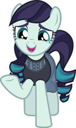 Size: 5000x8441 | Tagged: safe, artist:twilirity, character:coloratura, species:earth pony, species:pony, episode:the mane attraction, g4, my little pony: friendship is magic, .svg available, absurd resolution, clothing, female, happy, mare, open mouth, raised hoof, rara, simple background, solo, transparent background, underhoof, vector