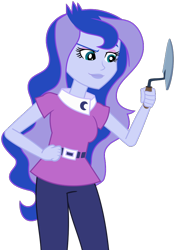 Size: 644x919 | Tagged: safe, artist:nano23823, character:princess luna, character:vice principal luna, my little pony:equestria girls, .svg available, eyeshadow, female, lipstick, makeup, simple background, solo, svg, transparent background, trowel, vector, vice principal luna