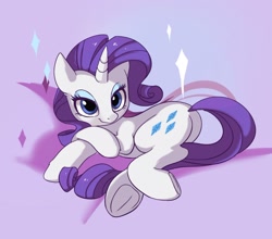 Size: 1712x1509 | Tagged: safe, artist:drtuo4, character:rarity, species:pony, species:unicorn, abstract background, crossed hooves, cute, female, lying down, mare, prone, raribetes, solo, sparkles, underhoof
