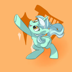 Size: 2000x2000 | Tagged: safe, artist:drtuo4, character:lyra heartstrings, species:pony, species:unicorn, action pose, cute, female, lyrabetes, raised hoof, simple background, solo, stretching