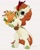 Size: 864x1080 | Tagged: safe, artist:zazush-una, character:autumn blaze, species:kirin, g4, awwtumn blaze, bipedal, bouquet, cloven hooves, colored hooves, cute, eyebrows, female, flower, hoof hold, hooves, leonine tail, looking at you, signature, simple background, solo, three quarter view, unshorn fetlocks, white background