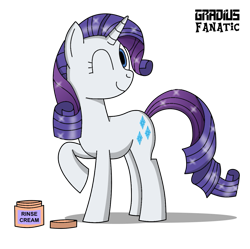 Size: 1169x1162 | Tagged: safe, artist:gradiusfanatic, character:rarity, species:pony, species:unicorn, cream, female, one eye closed, raised hoof, simple background, solo, transparent background, wink