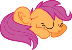 Size: 1024x717 | Tagged: safe, artist:daringdashie, character:scootaloo, species:pegasus, species:pony, female, filly, prone, simple background, sleeping, solo, transparent background, vector