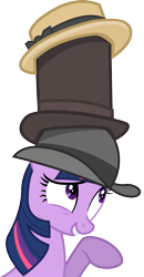 Size: 1600x3072 | Tagged: safe, artist:cupcakescankill, character:twilight sparkle, clothing, hat, simple background, team fortress 2, towering pillar of hats, transparent background