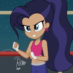 Size: 1050x1050 | Tagged: safe, artist:rjp.rammy, my little pony:equestria girls, barely pony related, belly button, clothing, dc superhero girls, diana prince, equestria girls-ified, female, midriff, sleeveless, solo, sports bra, style emulation, wonder woman