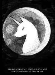 Size: 750x1031 | Tagged: safe, artist:crowneprince, character:princess luna, species:alicorn, species:pony, comic:nightmares remember, comic, female, grayscale, mare, mare in the moon, monochrome, moon, sad, solo
