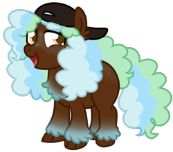 Size: 1057x924 | Tagged: safe, artist:unicorn-mutual, oc, oc:midnight snack, species:earth pony, species:pony, backwards ballcap, baseball cap, cap, clothing, female, hat, mare, simple background, solo, transparent background