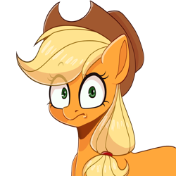 Size: 3000x3000 | Tagged: safe, artist:tuzz-arts, character:applejack, species:earth pony, species:pony, clothing, cowboy hat, eye clipping through hair, female, hat, high res, looking at you, mare, simple background, solo, transparent background
