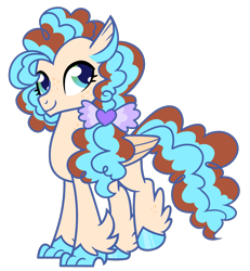 Size: 1122x1212 | Tagged: safe, artist:unicorn-mutual, oc, oc only, parent:cheese sandwich, parent:princess skystar, species:hippogriff, female, freckles, hybrid, interspecies offspring, offspring, parents:cheesestar, simple background, solo, transparent background