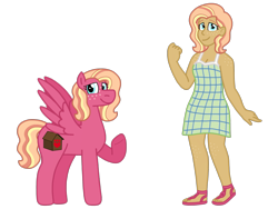 Size: 2048x1536 | Tagged: safe, artist:hazardous-andy, artist:kindheart525, oc, oc only, oc:sheltering hooves, parent:big macintosh, parent:fluttershy, parents:fluttermac, species:human, species:pegasus, species:pony, kindverse, my little pony:equestria girls, equestria girls-ified, offspring