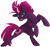 Size: 749x700 | Tagged: safe, artist:crowneprince, character:tempest shadow, species:pony, species:unicorn, g4, bipedal, commission, crystal, female, looking at you, mare, prosthetic horn, prosthetics, rearing, signature, simple background, solo, transparent background