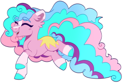 Size: 1280x859 | Tagged: safe, artist:unicorn-mutual, oc, oc:sunrise cheer, parent:princess celestia, parent:queen novo, parents:novolestia, species:earth pony, species:pony, female, hybrid, interspecies offspring, magical lesbian spawn, mare, offspring, simple background, solo, transparent background