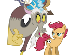 Size: 1441x1080 | Tagged: safe, artist:optimusv42, character:discord, character:patch (g1), species:earth pony, species:pony, g1, my little pony tales, fan version, field runner, friendship troopers, my little pony friendship troopers, patch, simple background, transparent background