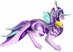 Size: 2900x2068 | Tagged: safe, artist:pd123sonic, character:starlight glimmer, species:dragon, dragoness, dragonified, female, glimmerdragon, simple background, solo, species swap, white background