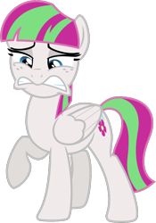 Size: 658x938 | Tagged: safe, artist:nano23823, character:blossomforth, species:pegasus, species:pony, .svg available, disgusted, female, freckles, looking down, mare, simple background, solo, svg, transparent background, vector