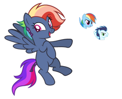 Size: 1024x828 | Tagged: safe, artist:sapphiretwinkle, character:rainbow dash, character:soarin', oc, parent:rainbow dash, parent:soarin', parents:soarindash, species:pegasus, species:pony, female, mare, offspring, simple background, transparent background