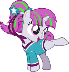 Size: 2168x2257 | Tagged: safe, artist:lightning stripe, derpibooru original, oc, oc:zippi, species:pony, species:unicorn, active stretch, clothing, commission, cute, cutie mark, female, filly, foal, freckles, gymnastics, hair bun, hairband, hairpin, happy, horn, leotard, one leg raised, pink eyes, pink mane, ponytail, ribbon, sequins, show accurate, simple background, smiling, solo, tail bun, transparent background, vector, wand, white coat