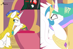 Size: 6311x4194 | Tagged: safe, artist:srmario, character:princess celestia, species:changeling, absurd resolution, itching powder