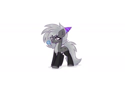 Size: 2000x1500 | Tagged: safe, artist:hydrargyrum, oc, oc only, species:earth pony, species:pony, clothing, evening gloves, gloves, hat, long gloves, pale belly, party hat, party horn, solo, stockings, thigh highs