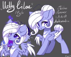 Size: 2048x1638 | Tagged: safe, artist:hydrargyrum, oc, oc only, oc:molly lilac, species:pegasus, species:pony, lidded eyes, solo, spread wings, wings