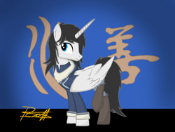 Size: 2048x1536 | Tagged: safe, artist:thunder burst, oc, oc:nigthmarezould, species:alicorn, species:pony, avatar the last airbender, clothing, solo, water tribe