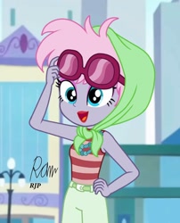 Size: 850x1050 | Tagged: safe, artist:rjp.rammy, character:pacifica, species:pony, my little pony:equestria girls, belt, clothing, equestria girls-ified, eyeshadow, female, jeans, jewelry, lipstick, makeup, necklace, pants, solo, sunglasses, tank top