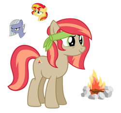 Size: 1280x1199 | Tagged: safe, artist:tenderrain46, character:limestone pie, character:sunset shimmer, oc, parent:limestone pie, parent:sunset shimmer, species:earth pony, species:pony, female, magical lesbian spawn, mare, offspring, parents:limestoneshimmer, simple background, transparent background