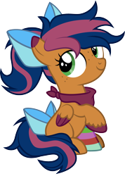 Size: 1729x2426 | Tagged: safe, artist:lightning stripe, derpibooru original, edit, oc, oc:solar comet, species:pegasus, species:pony, accessory-less edit, bandana, bow, bow tie, clothing, colt, commission, cute, foal, green eyes, male, messy mane, missing accessory, orange coat, pegasus oc, ponytail, show accurate, simple background, sitting, sock, solo, tail bow, transparent background, two toned mane, two toned tail, two toned wings, vector, wings