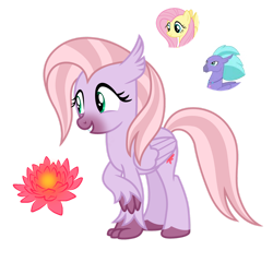 Size: 1280x1230 | Tagged: safe, artist:tenderrain46, character:fluttershy, character:seaspray, oc, parent:fluttershy, parent:seaspray, species:hippogriff, female, male, simple background, transparent background