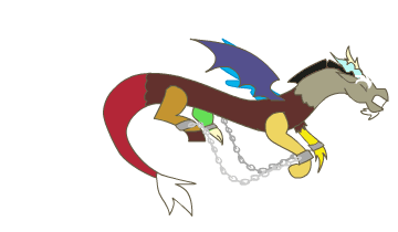 Size: 360x210 | Tagged: safe, artist:crowneprince, character:discord, animated, cuffs, frame by frame, i can break these cuffs, simple background, transparent background
