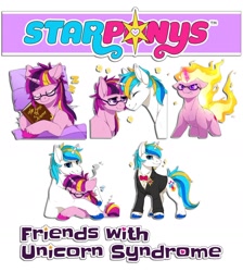 Size: 1280x1427 | Tagged: safe, artist:mr-tiaa, artist:starponys87, character:shining armor, oc, oc:nightlight, oc:nightlight sparkleheart, oc:white night, oc:white night shiningheart, species:pony, species:unicorn, affection, agent, angry, asperger's syndrome, autism, bbbff, best friends, best friends forever, bff, big brother, book, burning, clothing, crying, fire, geek, glasses, glowing eyes, glowing horn, horn, hug, james bond, little sister, love, meganekki, meltdown, messy hair, messy mane, nerd, nuzzles, nuzzling, parody, secret agent, shipping, sleeping, spy, stars, suit, tuxedo, unicorn oc