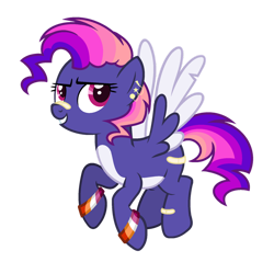 Size: 1024x977 | Tagged: safe, artist:sapphiretwinkle, oc, parent:pinkie pie, parent:rainbow dash, parents:pinkiedash, species:pegasus, species:pony, g4, female, magical lesbian spawn, mare, offspring, simple background, solo, transparent background, two toned wings, wings