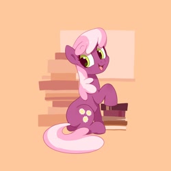 Size: 2048x2048 | Tagged: safe, artist:drtuo4, character:cheerilee, species:earth pony, species:pony, g4, book, cheeribetes, cute, female, happy, high res, mare, solo