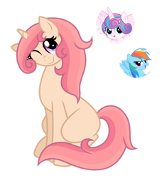 Size: 1280x1403 | Tagged: safe, artist:tenderrain46, character:princess flurry heart, character:rainbow dash, oc, parent:princess flurry heart, parent:rainbow dash, species:pony, species:unicorn, g4, female, magical lesbian spawn, mare, offspring, parents:flurrydash, simple background, transparent background