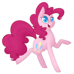 Size: 500x500 | Tagged: safe, artist:breadcipher, character:pinkie pie, species:earth pony, species:pony, g4, colored pupils, female, mare, open mouth, simple background, solo, transparent background