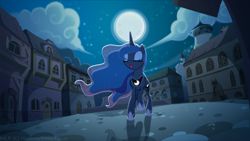 Size: 1920x1080 | Tagged: safe, artist:lionheartcartoon, character:princess luna, children of the night, female, moon, solo, wip