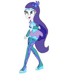 Size: 675x850 | Tagged: safe, artist:gouhlsrule, character:rarity, g4, my little pony:equestria girls, alternate hairstyle, barely eqg related, bloomix, clothing, crossover, fairy, hairstyle, open mouth, rainbow s.r.l, shoes, winx, winx club, winxified