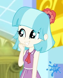 Size: 850x1050 | Tagged: safe, artist:rjp.rammy, character:coco pommel, species:eqg human, g4, my little pony:equestria girls, clothing, cocobetes, cute, dress, equestria girls-ified, female, flower, flower in hair, grin, sailor uniform, skirt, sleeveless, smiling, solo, uniform