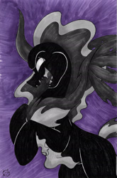 Size: 1664x2522 | Tagged: safe, artist:nekotigerfire, character:pony of shadows, species:alicorn, species:pony, g4, male, solo, traditional art