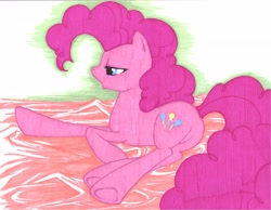 Size: 3261x2535 | Tagged: safe, artist:dantethehuman, character:pinkie pie, species:earth pony, species:pony, g4, female, lying down, mare, prone, solo, traditional art
