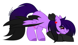 Size: 801x463 | Tagged: safe, artist:inspiredpixels, oc, oc:lady stars, species:pegasus, species:pony, g4, bow, female, hair bow, mare, simple background, solo, transparent background, two toned wings, wings