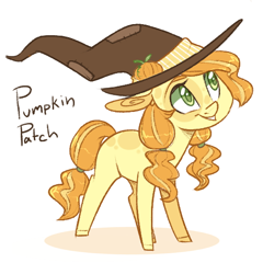 Size: 522x544 | Tagged: safe, artist:sararini, oc, oc only, oc:pumpkin patch, species:earth pony, species:pony, g4, adoptable, clothing, hat, solo