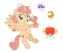 Size: 1280x1053 | Tagged: safe, artist:tenderrain46, character:applejack, character:princess flurry heart, parent:applejack, parent:princess flurry heart, species:alicorn, species:pony, g4, female, magical lesbian spawn, mare, offspring, parents:flurryjack, simple background, transparent background