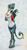 Size: 1929x3639 | Tagged: safe, artist:joestick, derpibooru original, editor:vedont, character:gabby, species:anthro, species:digitigrade anthro, species:griffon, g4, abstract background, bracelet, clothing, female, jewelry, looking at you, ring, shirt, shorts, solo, tail, tail ring, the owl house, waving