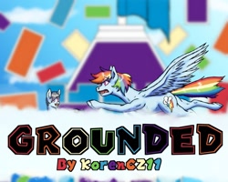 Size: 1280x1024 | Tagged: safe, artist:korencz11, character:rainbow dash, character:soarin', parent:rainbow dash, parent:soarin', species:pegasus, species:pony, fanfic:grounded, ship:soarindash, g4, backwards cutie mark, fanfic, fanfic art, female, foal, male, shipping, straight