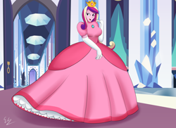 Size: 3300x2400 | Tagged: safe, artist:egstudios93, character:princess cadance, species:eqg human, g4, my little pony:equestria girls, clothing, cosplay, costume, dress, female, gown, princess peach, solo, super mario bros.