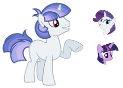 Size: 1024x733 | Tagged: safe, artist:sapphiretwinkle, character:rarity, character:twilight sparkle, oc, parent:rarity, parent:twilight sparkle, parents:rarilight, species:pony, g4, group, magical lesbian spawn, male, offspring, simple background, stallion, transparent background